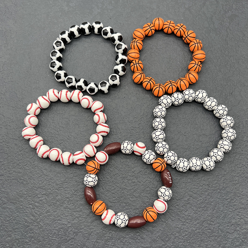 亚马逊热销欧美跨境弹力可调节蜡线编织手链蓝球足球网球男女手饰