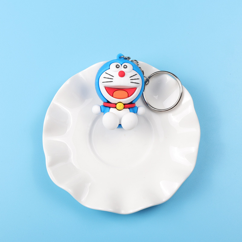 Cute Blue Fat Man Internet Celebrity Pendant Keychain Pvc Cartoon Couple Bags Hanging Decoration Doraemon Keychain Doll