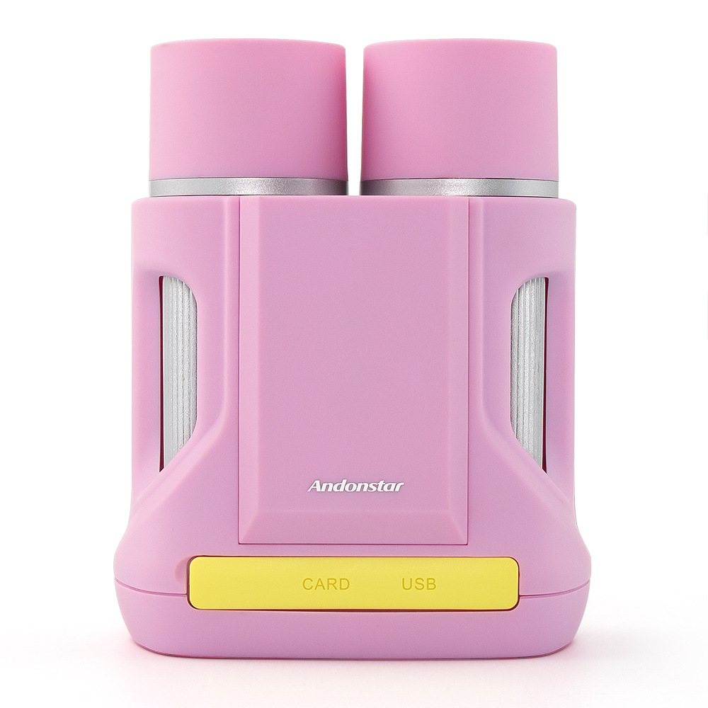 安东星 多功能显微镜ad122可使用usb连接电脑内存卡录像 粉色款