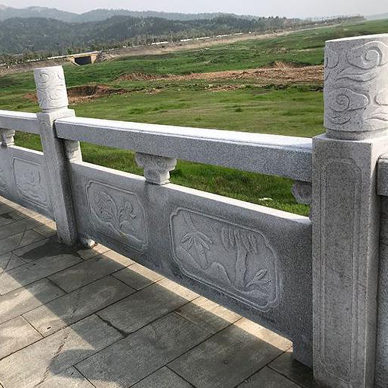 花岗岩栏杆栏板芝麻白大理石石雕河道护栏汉白玉扶手庭院围栏石材