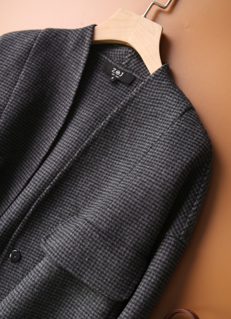 zoj日式手缝双面呢小个子毛呢大衣女短款外套女2021春季新款女装