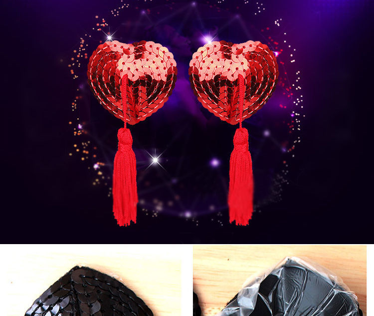 情趣乳贴防凸点性感血滴子流苏乳贴可重复使用硅胶乳贴胸贴女