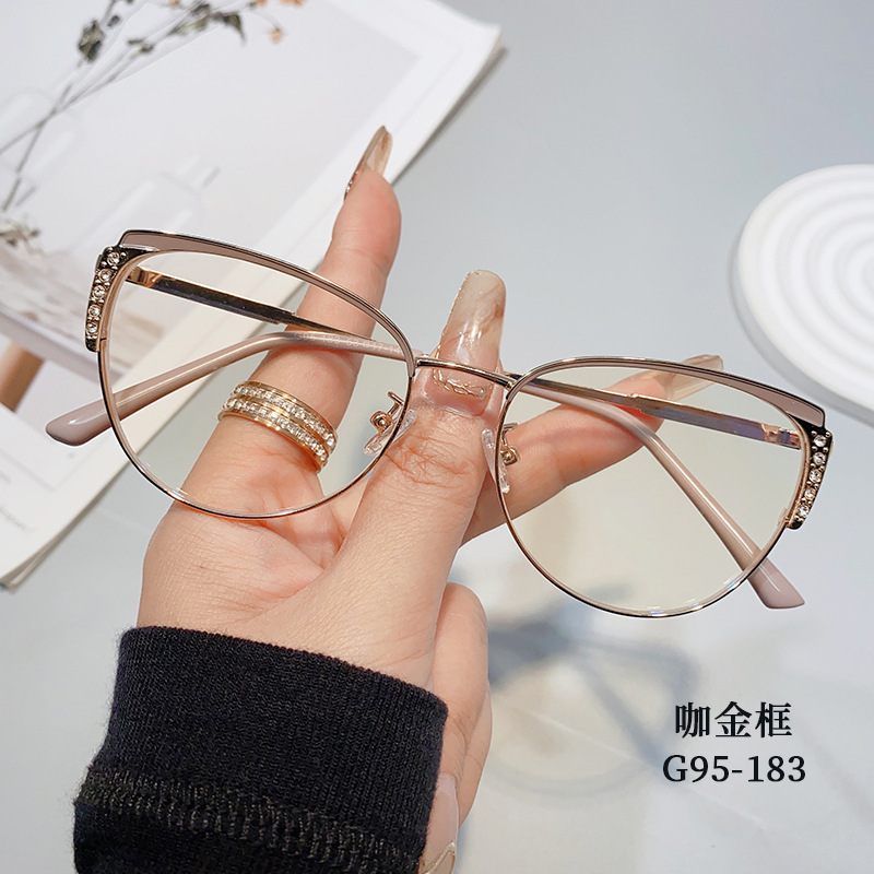 New Glasses Female Amazon European and American Fashion Casual Trend Metal Optical Photo Frame 183