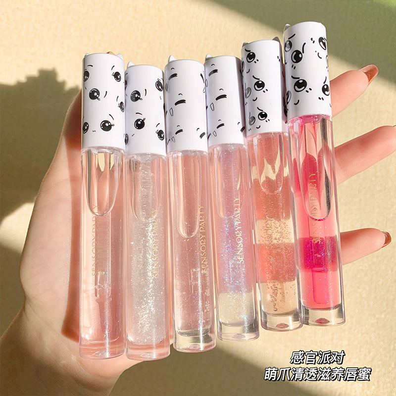 Cute Claw Water Light Mirror Lip Gloss Colorless Lip Care Oil Moisturizing and Nourishing Student Toot Glass Lip Niche Cheap Lip Lacquer