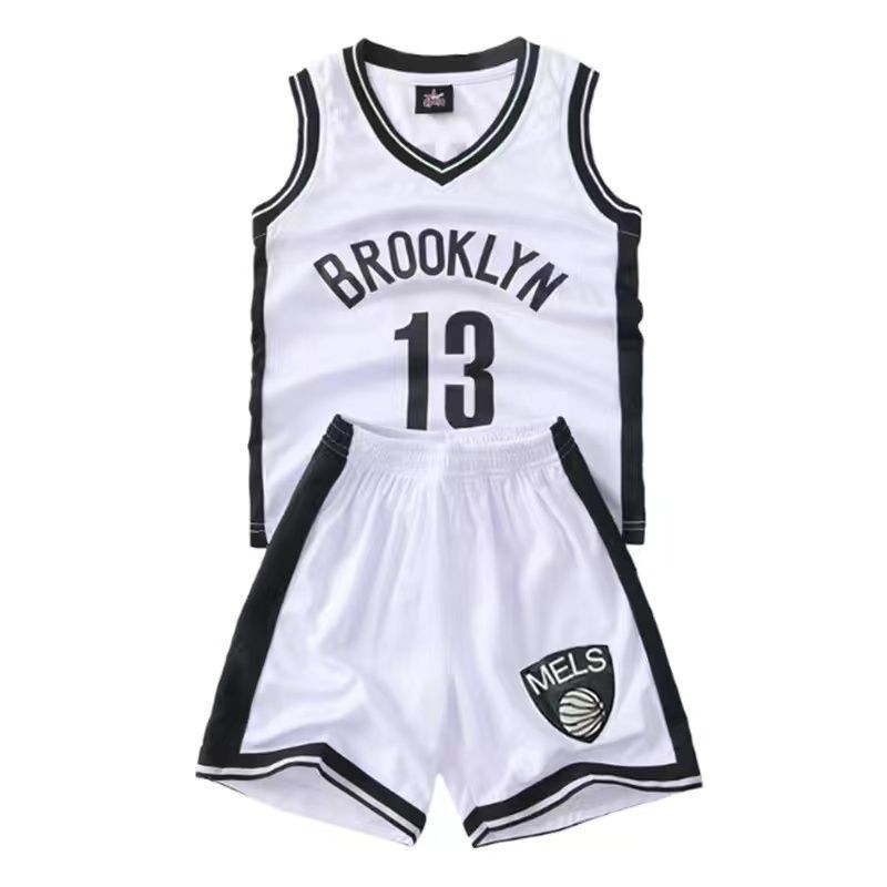 篮网11号欧文球衣7号杜兰特13号儿童男女比赛训练运动篮球服套装
