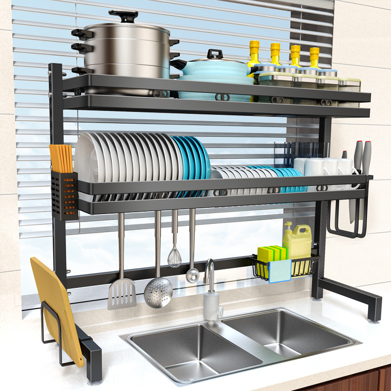 厨房水槽置物架碗盘收纳架多功能台面洗碗架水池上放碗碟架沥水架