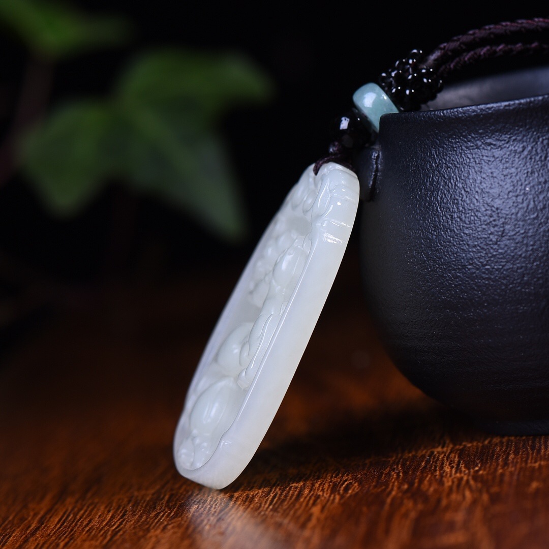 支持鉴定/一件代发 和田玉福禄寿牌子玉牌玉石吊坠挂件 送证书