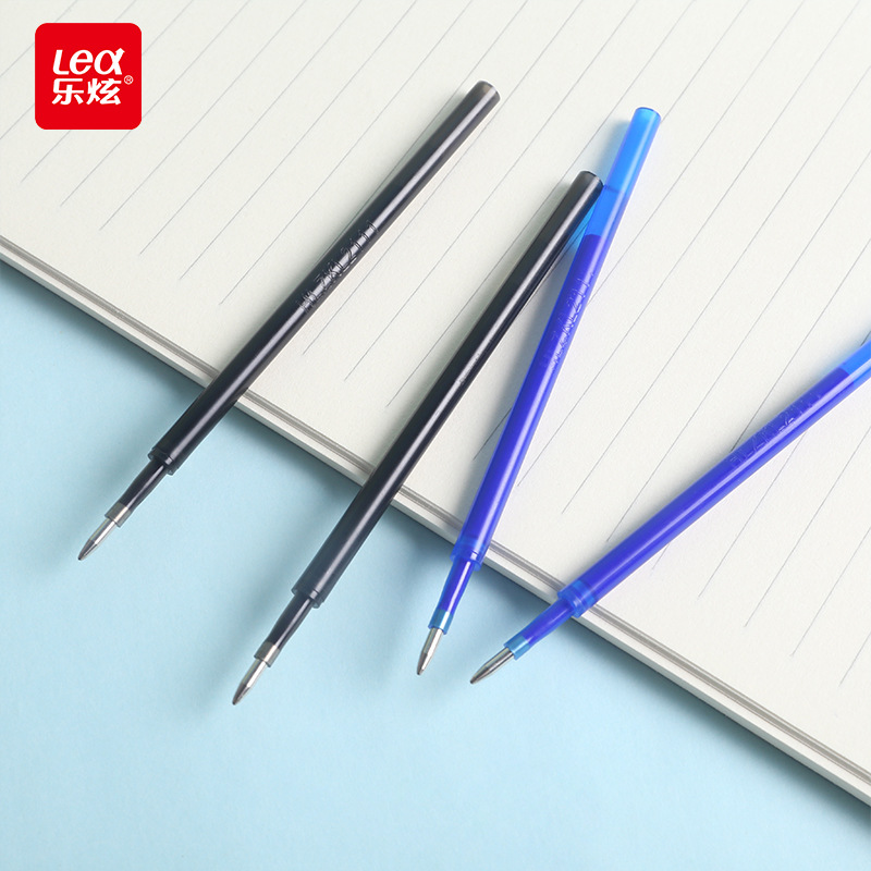 5子弹头可擦笔中性笔替芯晶蓝黑色按动笔芯批发