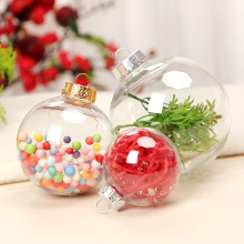 圣诞节装饰品透明圣诞球 无缝空心塑料圆球创意diy圣诞树装饰挂件
