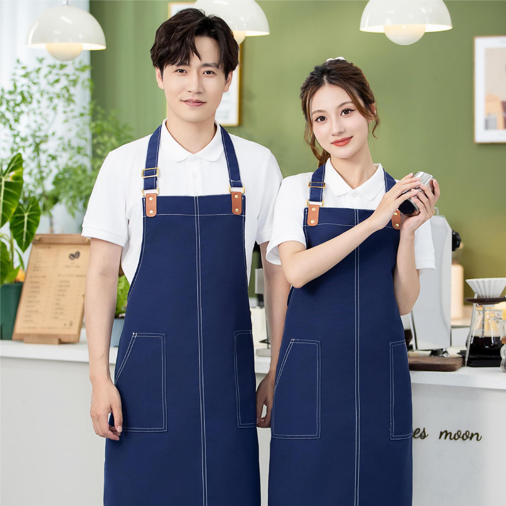 canvas waterproof apron catering special fruit coffee milk tea baking cake shop antifouling overalls