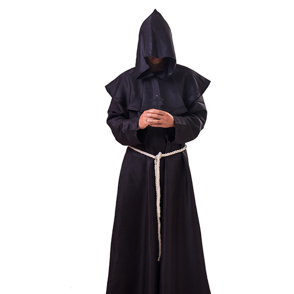 批发万圣节cosplay 古装中世纪僧侣服装修士袍巫师服牧师服基督徒