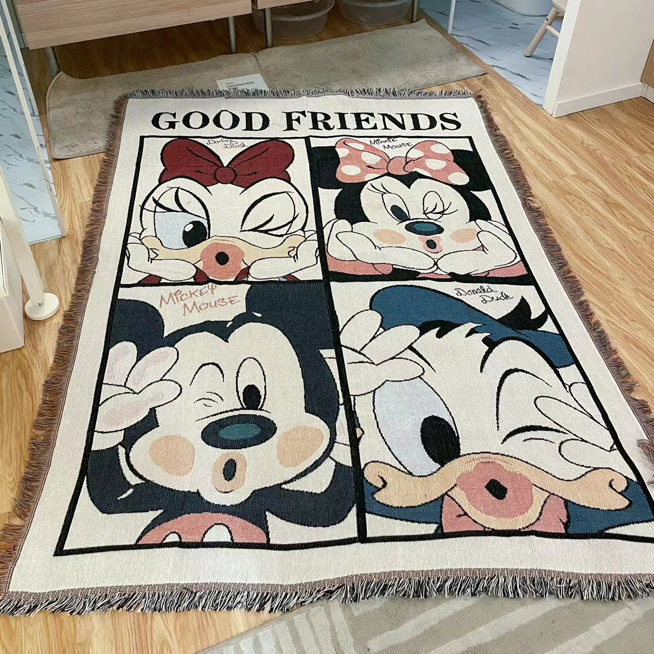 INS Japanese Style Mickey Products Internet Celebrity Same Style Sofa Cover Nap Blanket Cover Blanket Decorative Blanket