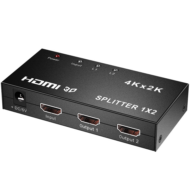 Hdmi Distributor One Divided into Two 4K Hd Video Series Hdmi One-Switch Two-Way Frequency Divider Multi-Monitoring Device Cross-Border