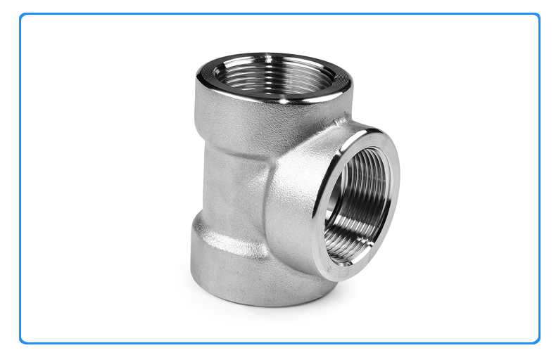 厂家304不锈钢螺纹三通 3000lb锻制高压三通 内丝接头管件批发