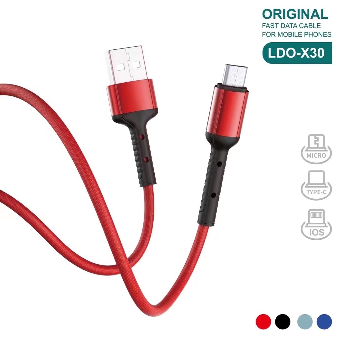 LDO-X30 New PVC Fast Charge Data Cable Support I5 Android TC Smartphone Qc3.0 Fast Charge Function
