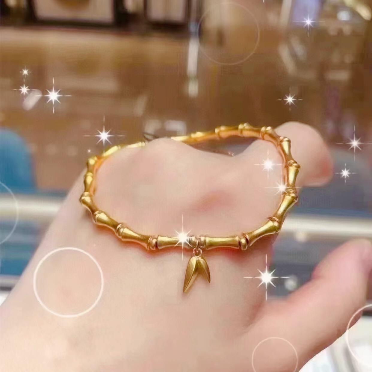 直播爆款越南沙金竹节手链竹报平安节节高升女士手链时尚七夕礼物