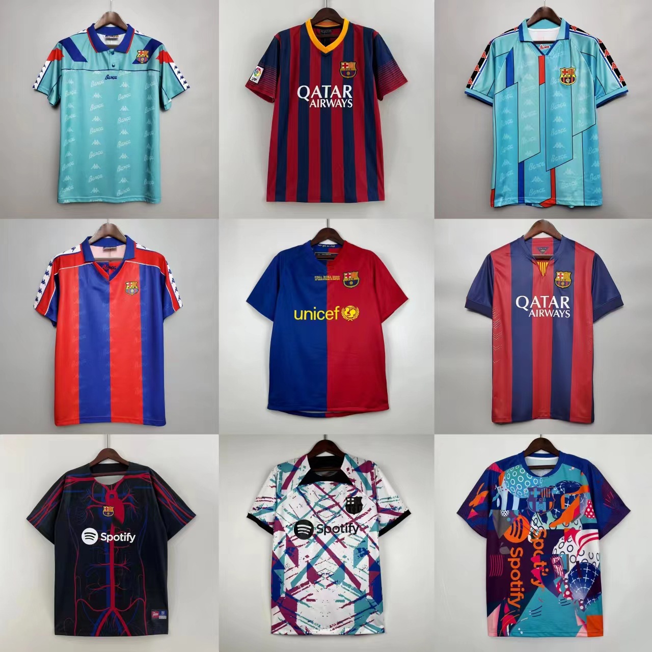 巴萨各年份900010年代主场客场球衣复古版特别版足球服222324泰版