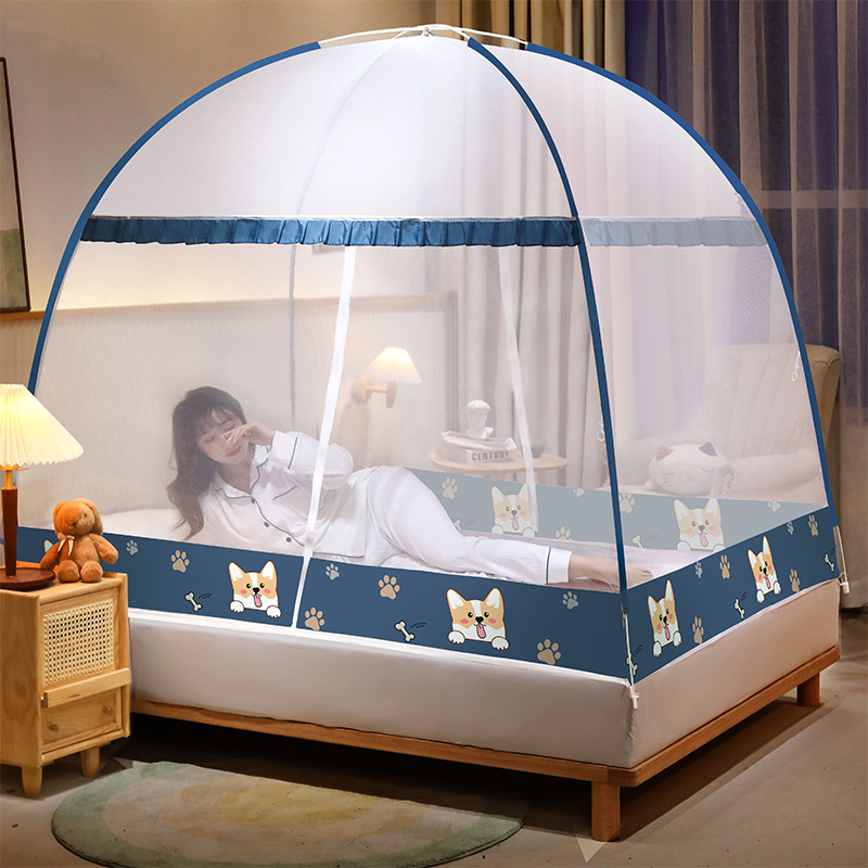 Installation-Free Household Yurt Mosquito Net Foldable Thickened Dome Full Bottom Double Bed 2.0 Tent Mosquito Net Free Shipping