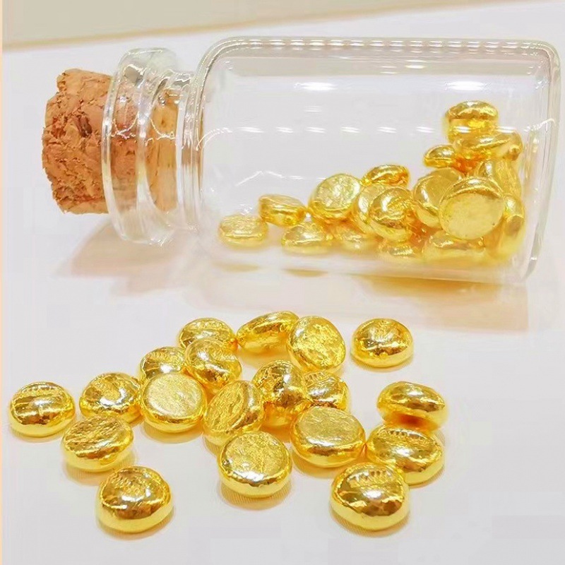 9实心1g金豆豆 攒钱不如攒金豆 黄金首饰24k金子批发