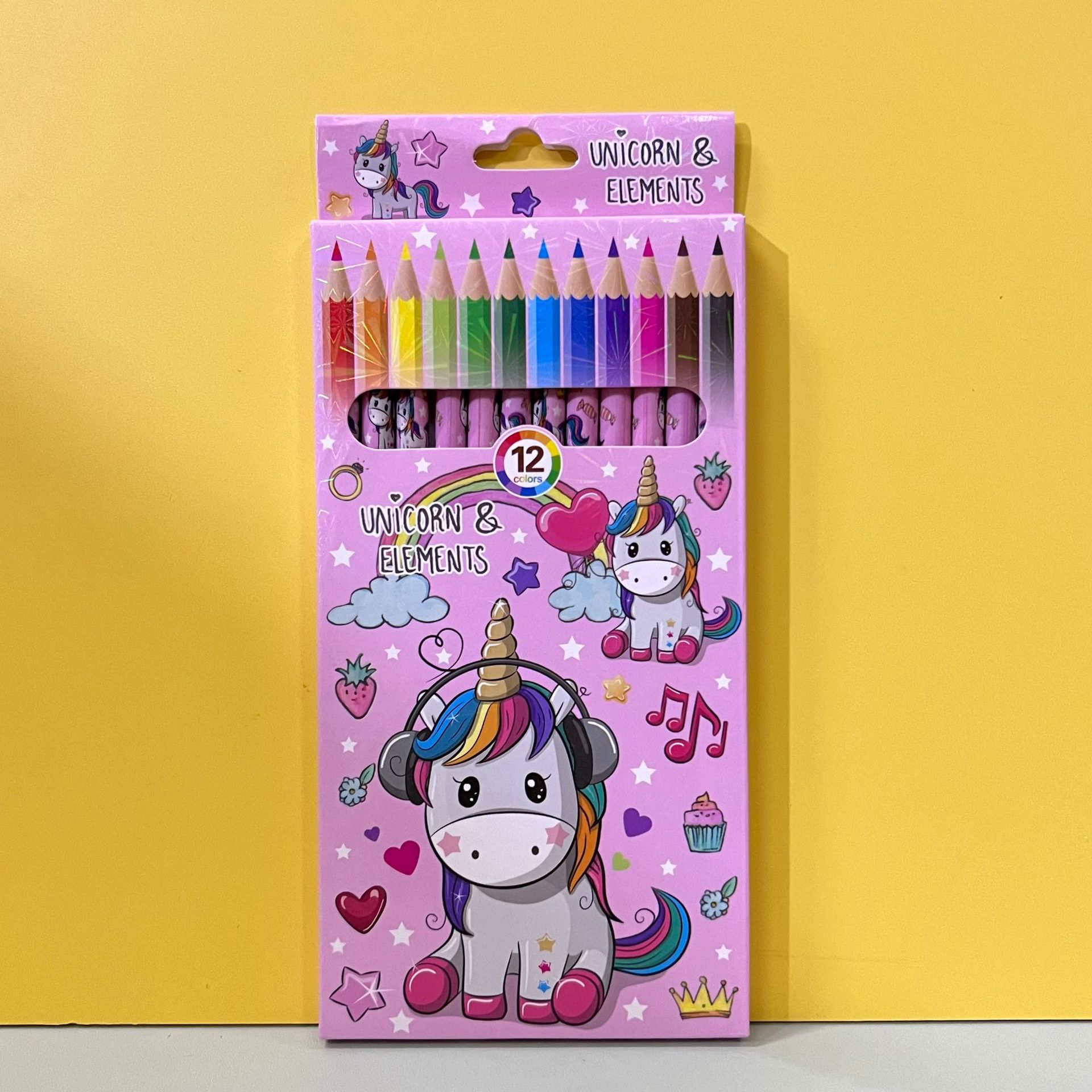 color pencil 12 colors cartoon brush picture book crayon pencil yoyo801 kindergarten prizes gift stationery in stock