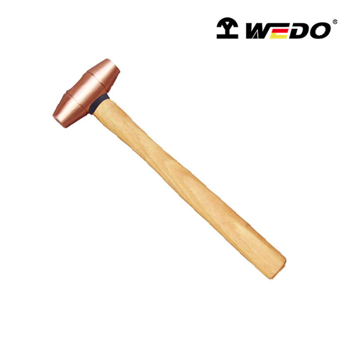 wedo维度工具 厂家专供紫铜锤紫铜木柄圆鼓锤铜锤锤子手锤co2203b