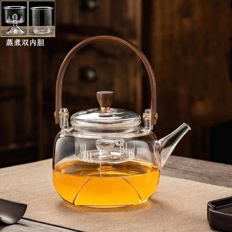 玻璃煮茶壶可明火电陶炉煮茶器围炉提梁泡茶壶烧水壶茶具套装