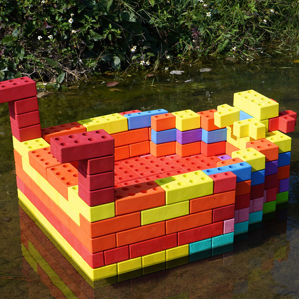 定制加工大颗粒积木散件批发飞机船eva泡沫积木户外水上儿童玩具