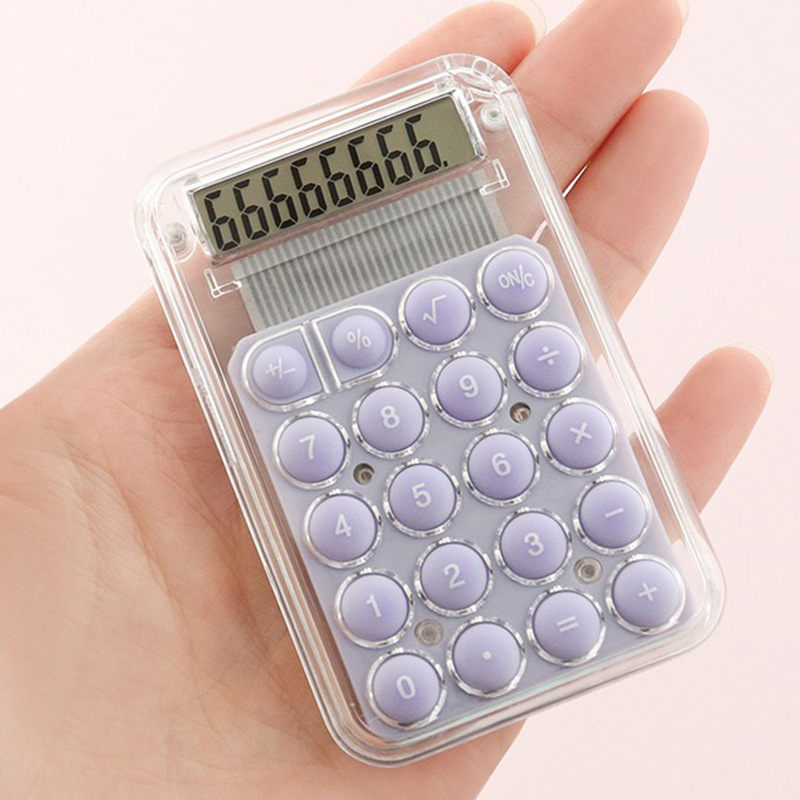 Spot Good-looking Gift Mini Small Cute Pocket Portable Candy Color Transparent Student Calculator