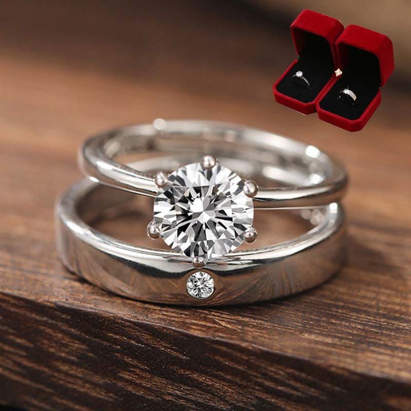对戒婚礼仪式感钻戒银色感莫桑仿真结婚戒指一对男女有意义速卖通