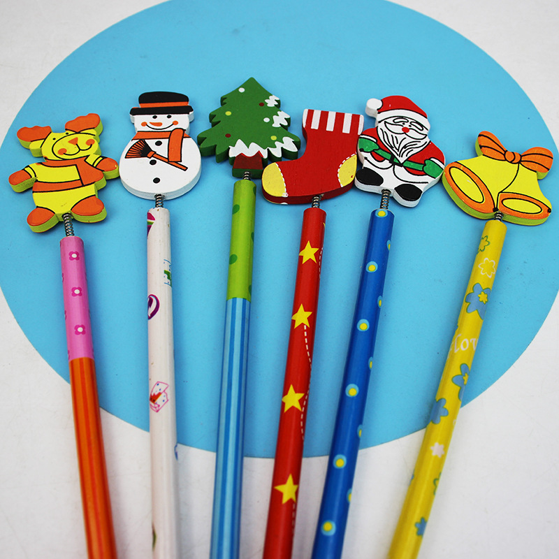 创意儿童文具 卡通木制铅笔圣诞老人 树幼儿园小学生奖品礼品