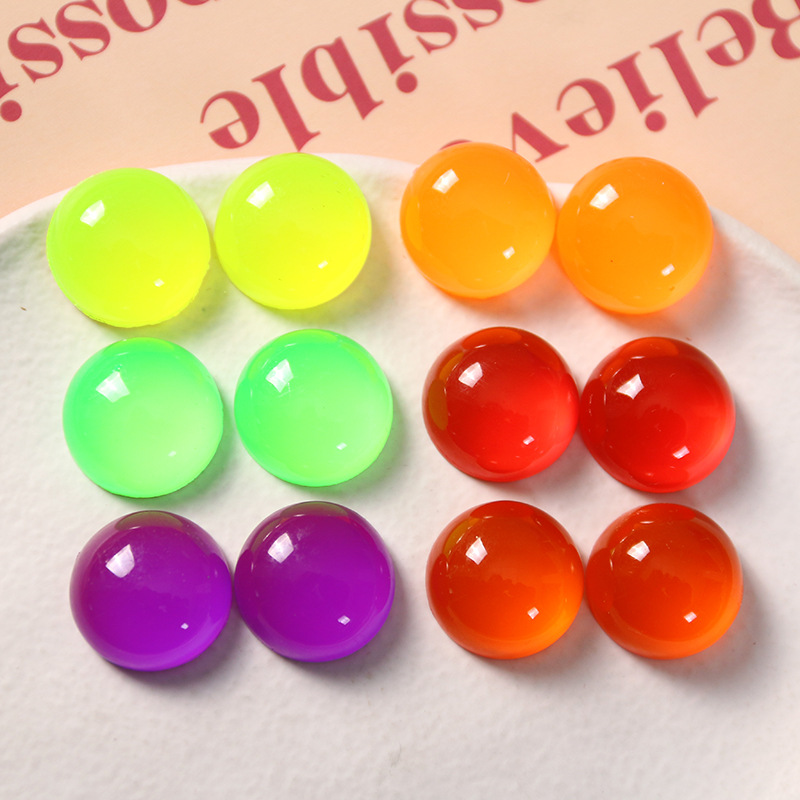 ins韩国糖果色镜面镭射底半丸diy树脂配件耳饰发夹手机壳材料批发