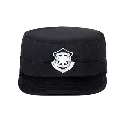 保安帽子春秋男款新式保安作训棉帽女物业酒店门卫黑色鸭舌帽