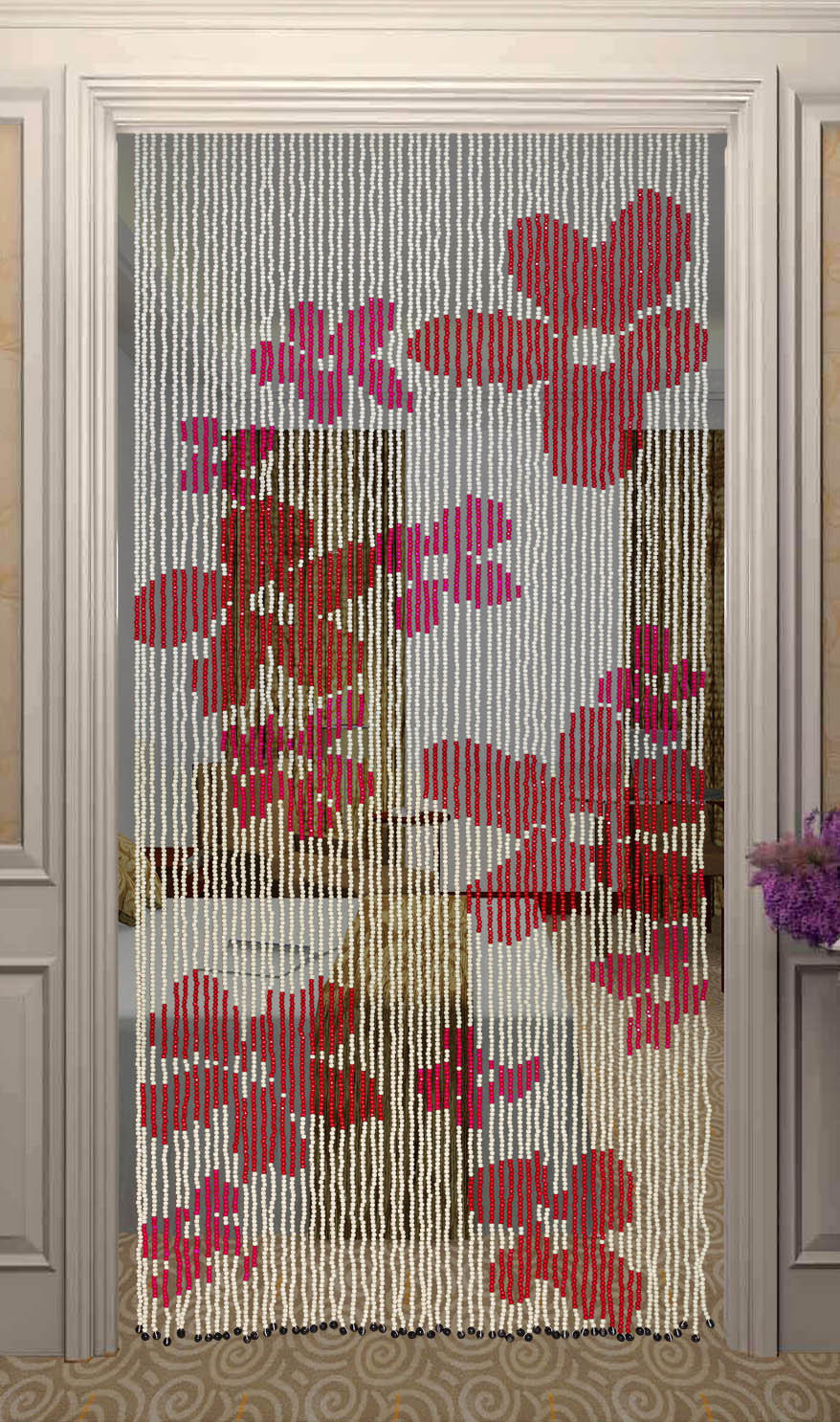 全木珠门帘风水帘玄关隔断帘卧室客厅挂帘