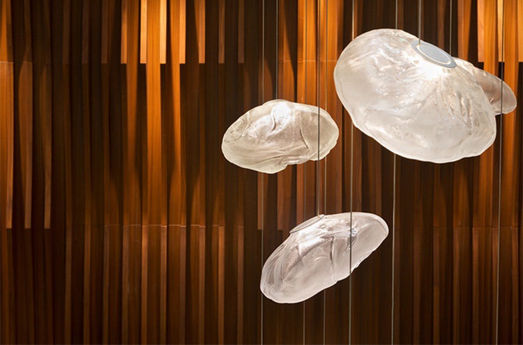 云朵灯玻璃纤维水晶轻奢装饰酒店工程设计师艺术展别墅餐厅吊灯