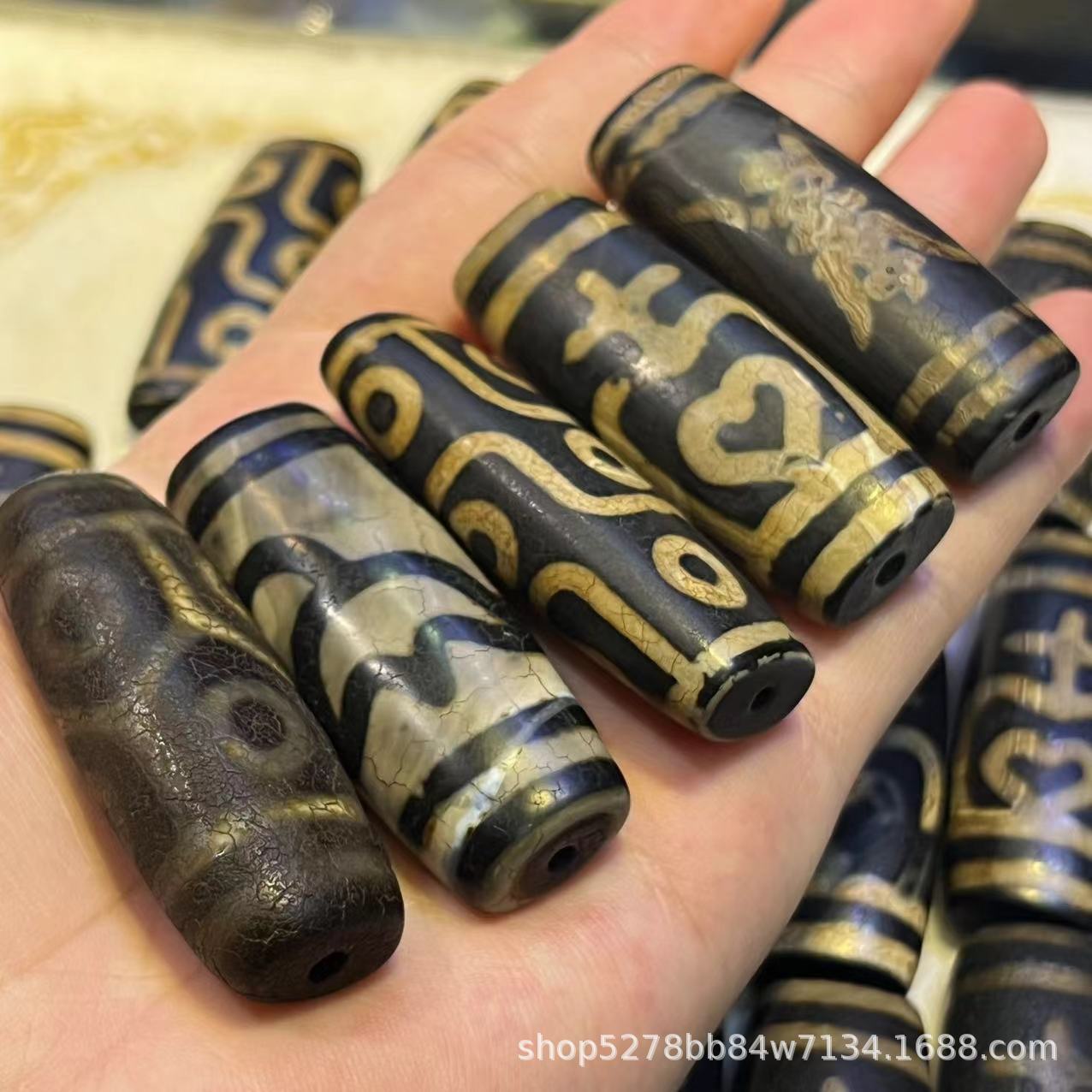 莲花宝瓶九眼龟甲六眼贵人玛瑙天珠龙鳞纹扁珠西藏老天珠-阿里巴巴