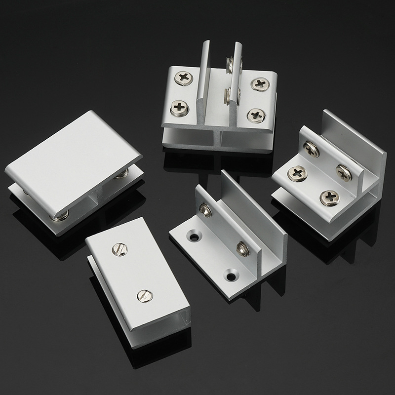 铝合金玻璃夹卡扣免打孔固定夹十字亚克力连接件墙隔板层板夹托架