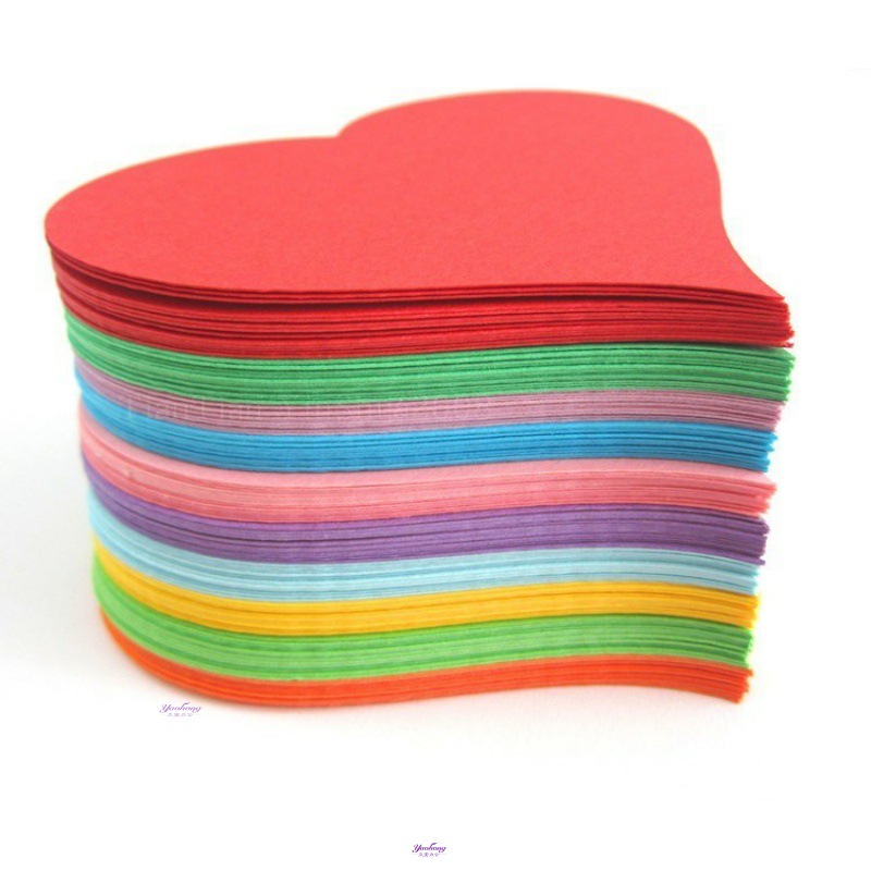 爱心卡纸美术心形彩纸加厚手工手工纸多功能色彩生日彩色卡片简易