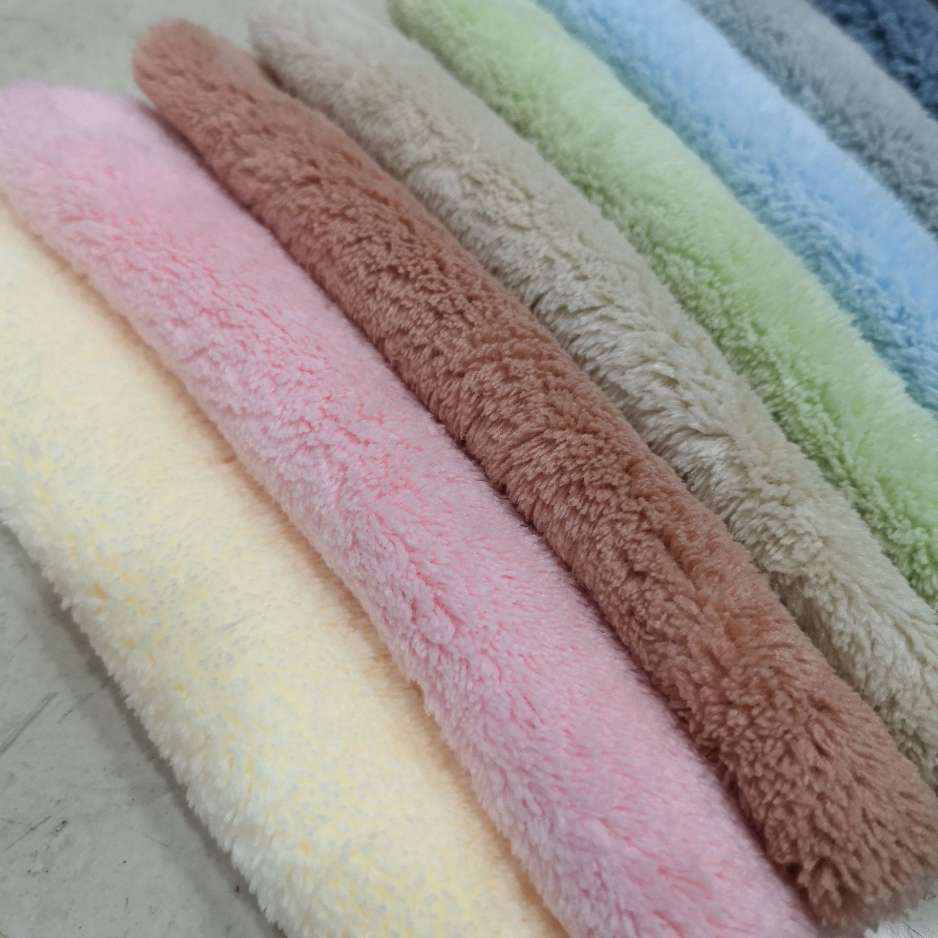 现货 锦涤双面珊瑚绒面料 加厚强吸水毛巾布 家居服浴袍毛巾面料