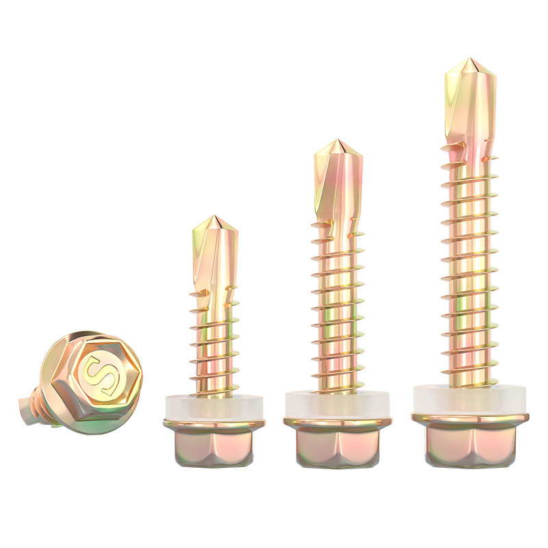 国标加硬镀锌外六角钻尾螺钉彩钢瓦燕尾螺丝自钻自攻M4.8M5.5M6.3