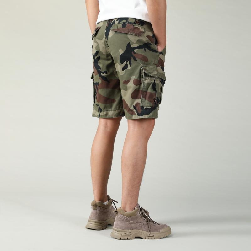 Shorts Men's Casual Camouflage Middle Pants Multi-Pocket Trendy Men's Workwear Fifth Pants Outdoor Loose Middle-Aged Short Breeches