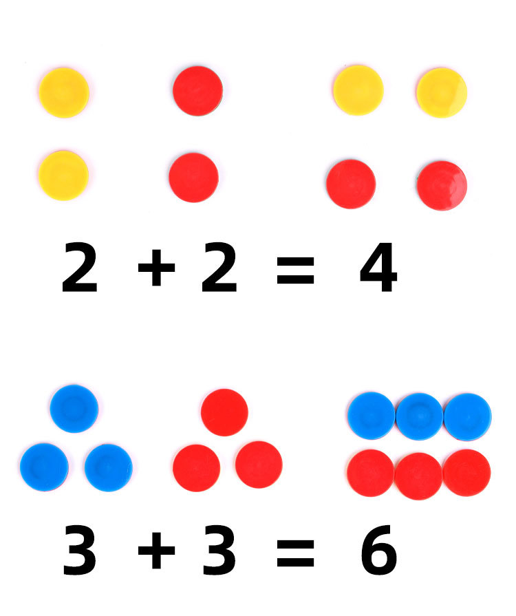 教学用红蓝双色计数片25mm塑料圆片小学一年级数学课程教材