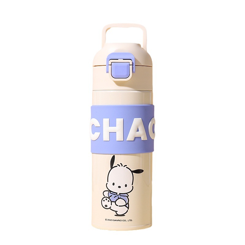 Sanrio Officially Authorized Vacuum Cup Student Outdoor Portable Handle Cup High Appearance Bounce Cover Straight Drink Cup with Tea Infuser