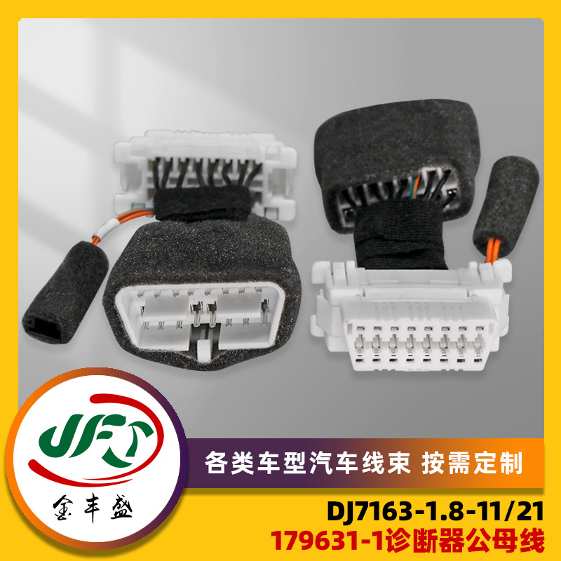 加工定制汽车179631-1诊断器公母线DJ7163-1.8-11/21汽车防水线束