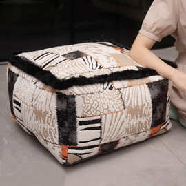 现代简约拼接布艺家用蒲团客厅地上沙发凳门口换鞋凳民宿阳台坐墩