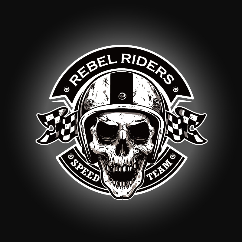 哈雷摩托车贴纸电瓶动摩托踏板油箱边箱车身复古风个性骷髅头贴画