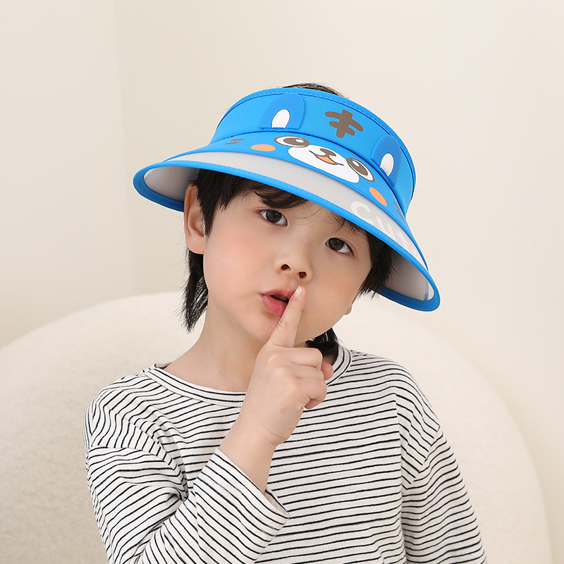 夏季儿童空顶帽男女童户外运动遮阳帽子宝宝防晒帽卡通可爱太阳帽