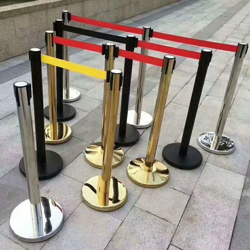 一米线栏杆不锈钢隔离带伸缩栏杆座机场警戒线围栏排队礼宾杆