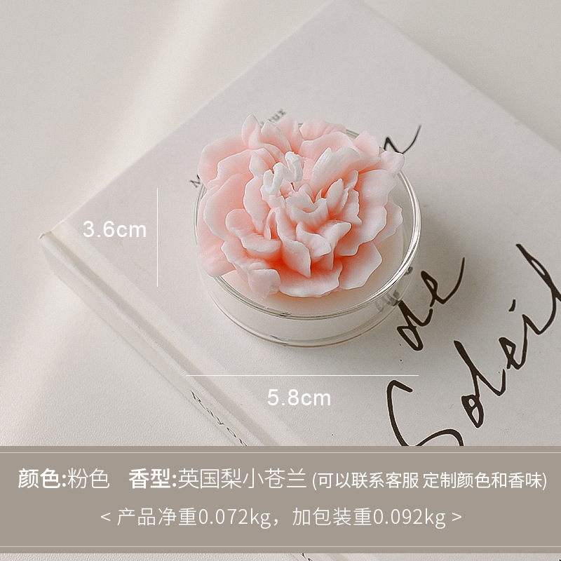 Artificial Succulent Candle Wholesale Birthday Gift Rose Shape Plant Glass Aromatherapy Candle Cup Creative Ornaments