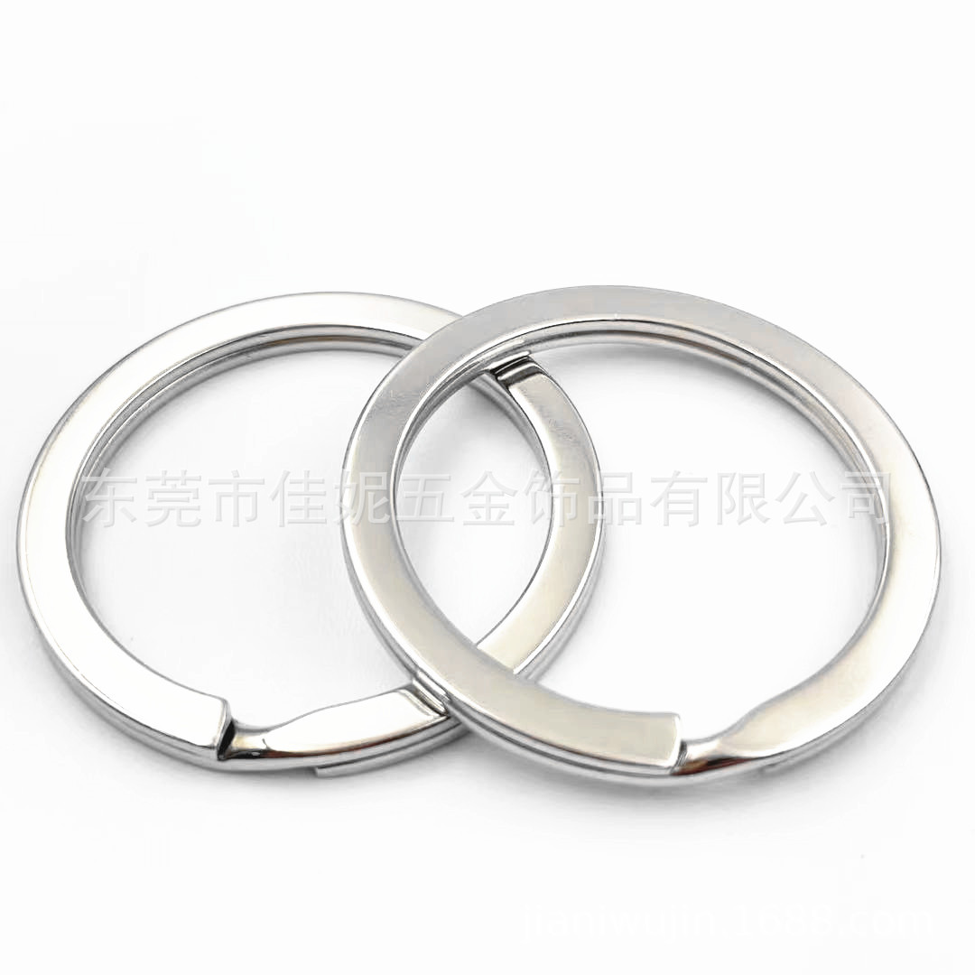 SOURCE Factory in Stock Matte Black Electrophoresis Flat Ring KC Gold Key Ring Bright Chromium Key Ring DIY Accessories