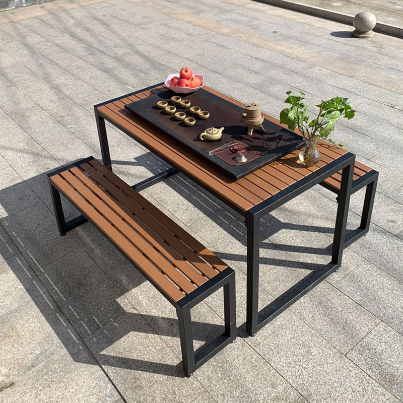 户外桌椅庭院露天室外塑木桌椅套装三件套休闲阳台茶桌露台餐桌椅